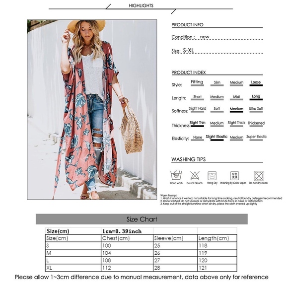 🔆LAST ONE!🔆'Tropics' Blue Floral Getaway Kimono - Picture 6 of 6